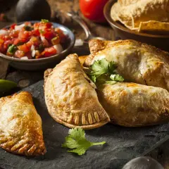 Gyldene empanadas, redo att avnjutas med salsa och tortillachips. Ett perfekt empanadas recept för alla tillfällen.