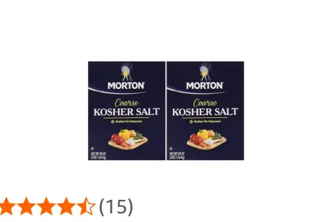 Två förpackningar Morton Coarse Kosher Salt, perfekt för matlagning och speciellt för påsk. Denna kosher salt svenska är en pålitlig krydda.