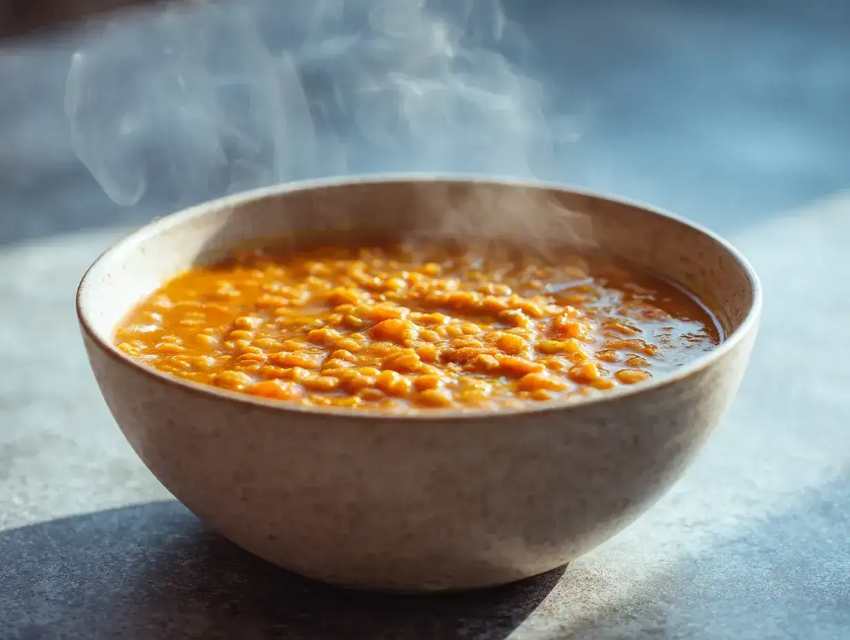 Krämig daal med röda linser på 35 minuter